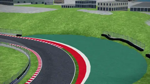 Die Strecke Circuit de Barcelona-Catalunya in unserer 3D-Umgebung, ohne Fahrzeuge