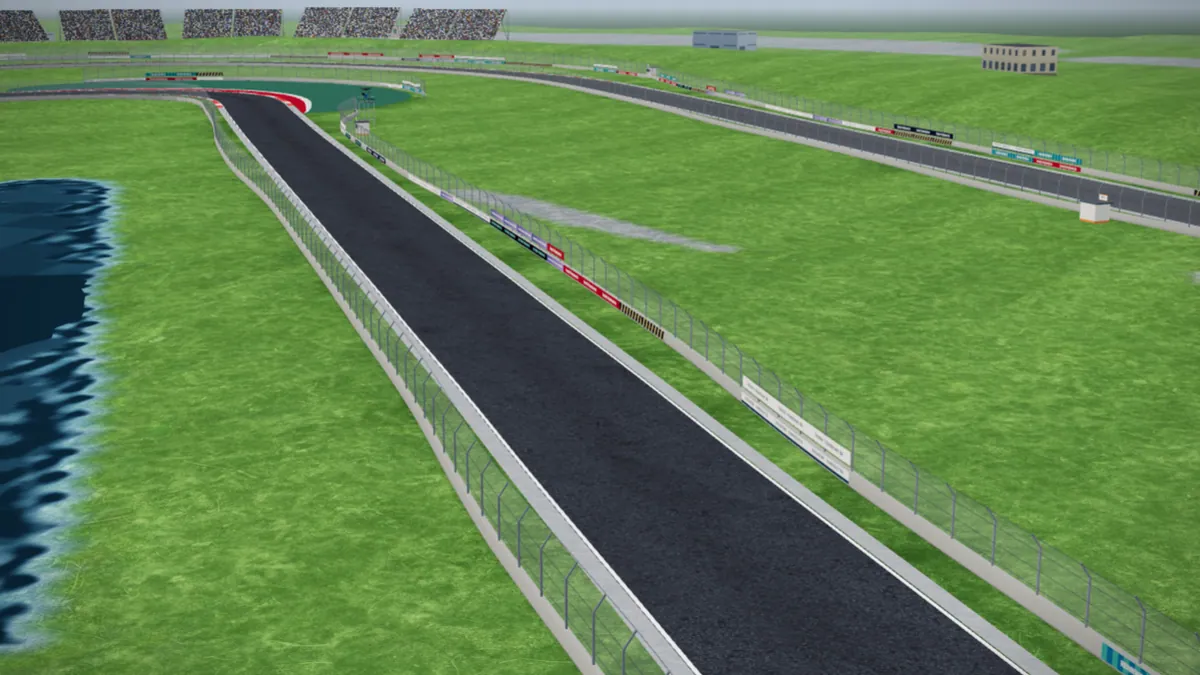 Die Strecke Shanghai International Circuit in unserer 3D-Umgebung, ohne Fahrzeuge