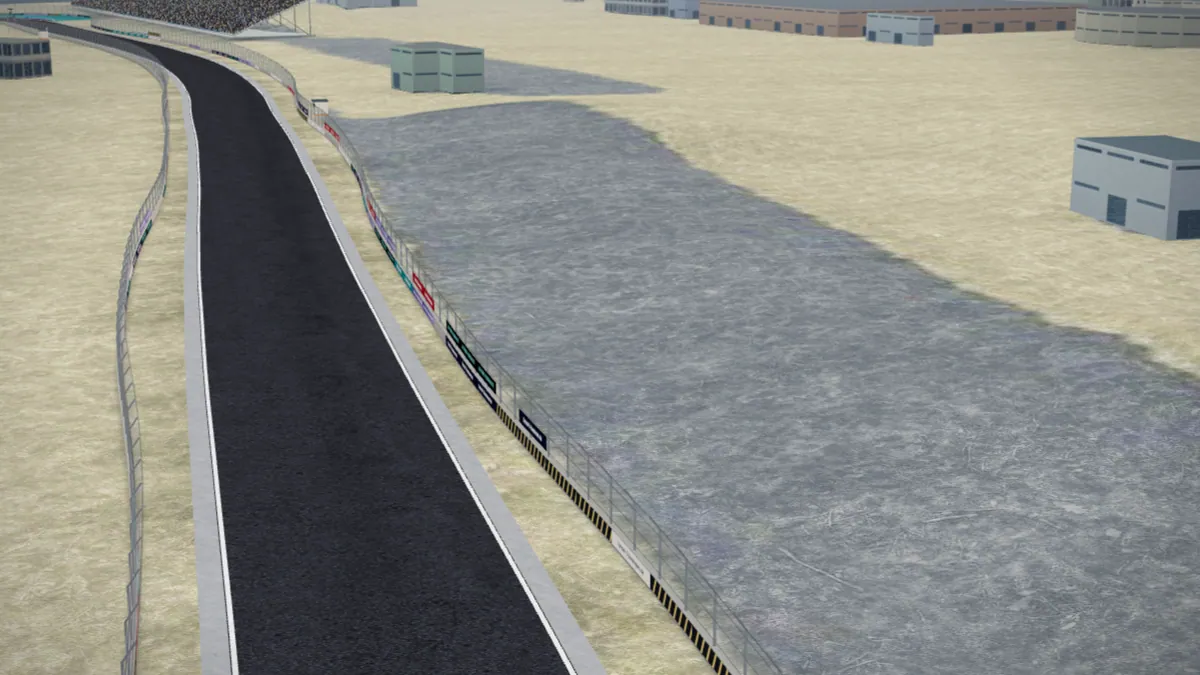 Die Strecke Yas Marina Circuit in unserer 3D-Umgebung, ohne Fahrzeuge