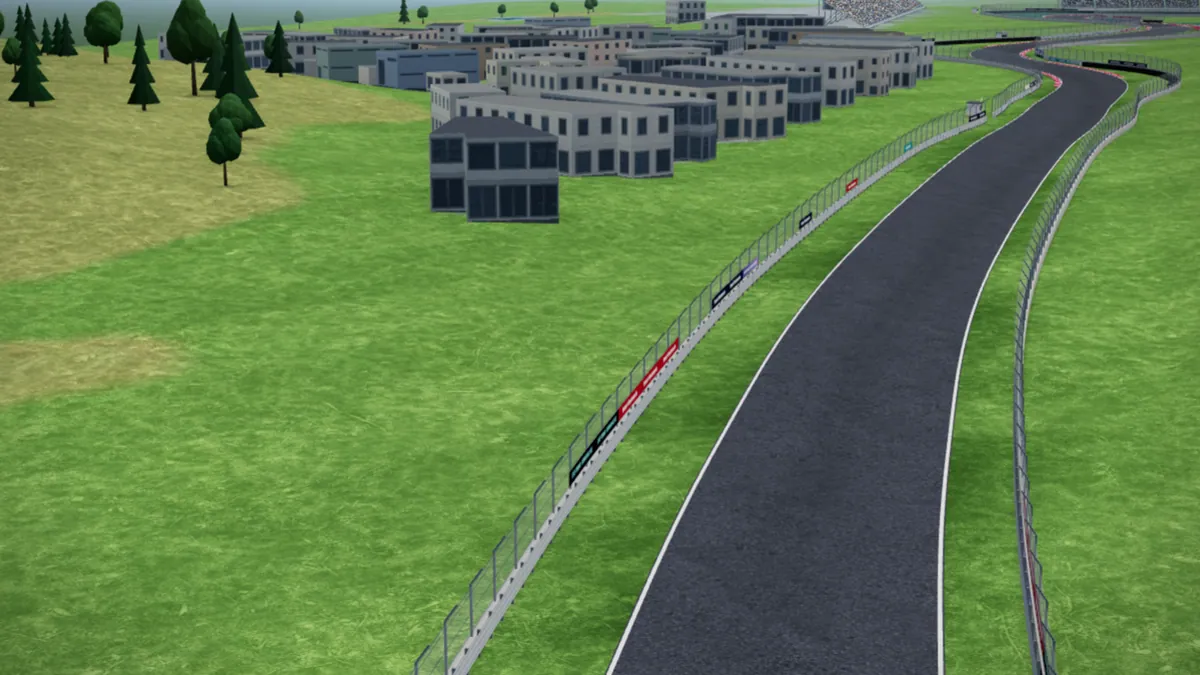 Die Strecke Silverstone Circuit in unserer 3D-Umgebung, ohne Fahrzeuge